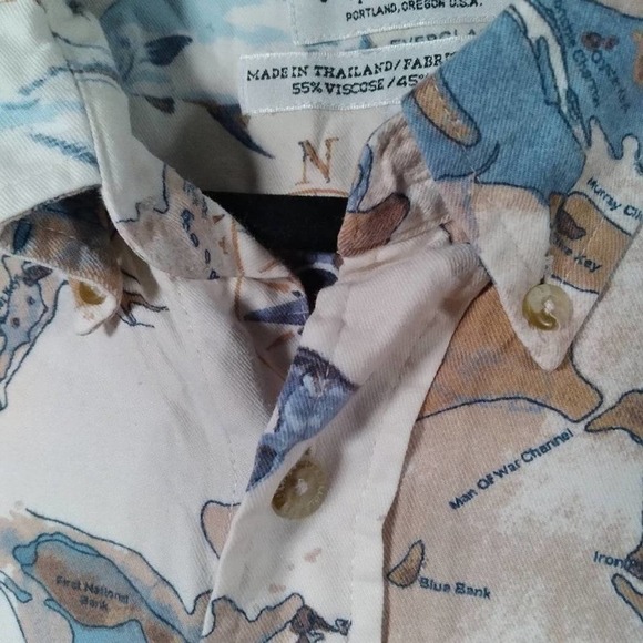 Columbia Sportswear Map Fish Button Down Shirt Large - Picture 8 of 11